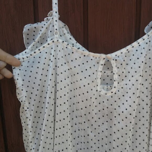 VICTORIAS SECRET | Sheer Babydoll Swiss Dot Ruffle Slip Dress Nightie Coquette L - Picture 6 of 13